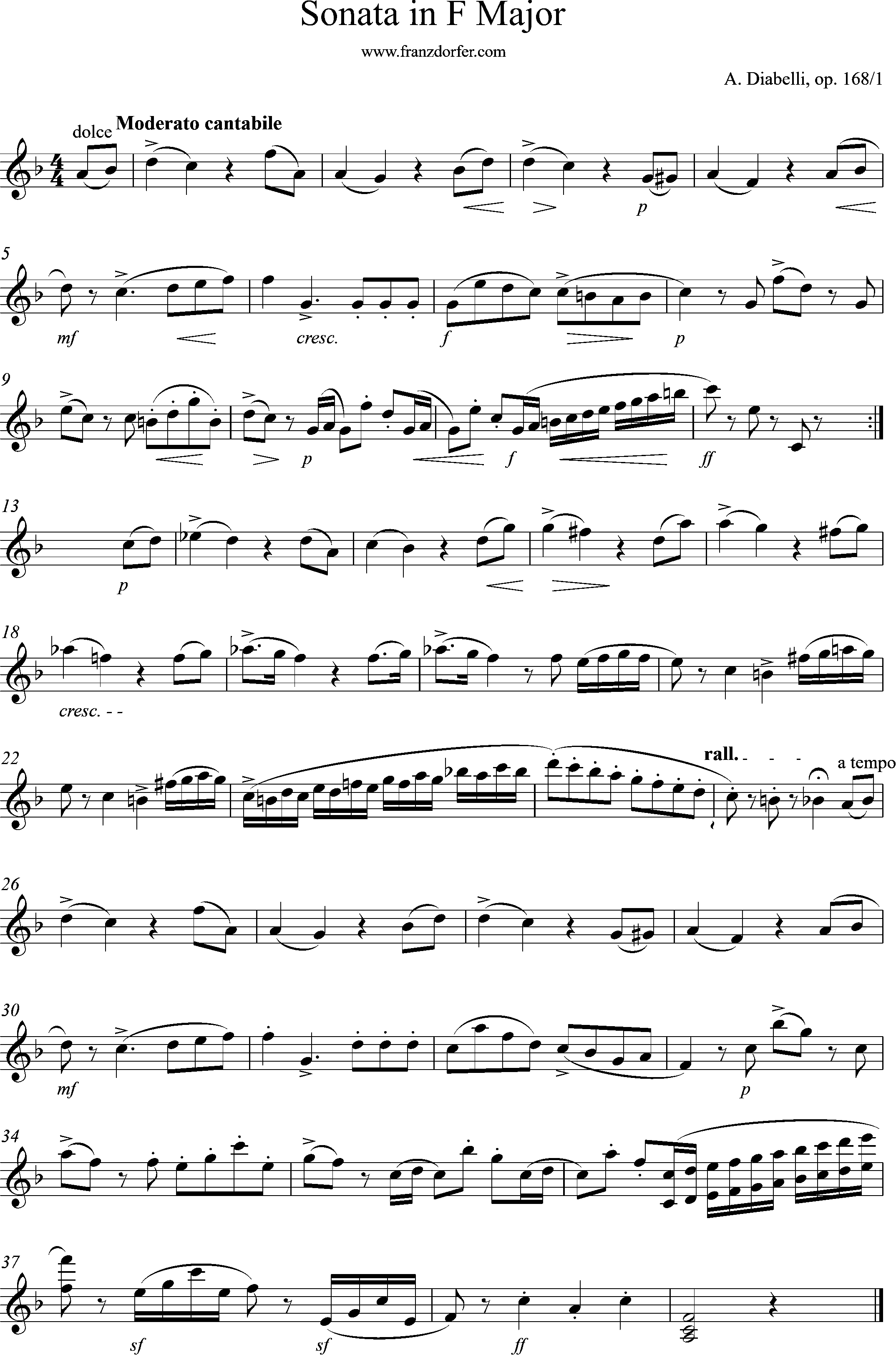 Diabelli, Sonata in F, Solopart